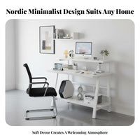 Simple Computer Desk Minimalist and Design Simple Writing Desk Space-Saving Adjustable for Telecommuting Workers, Professionals