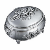 Vintage Metal Jewelry Box Presentable Storage Decor Rustproof for Vanity