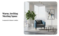 5 Pieces circular table with 4 Upholstered Chairs Comfortable Seating Reception Furniture plushLike Upholstery Curved Backrest