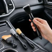 Car Detailing Kit Bagged Cleaning Brush Set Synthetic Bristles Wheels Interior