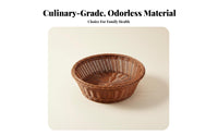 Round Woven Basket Versatile Imitation Wicker Basket Easy to Clean for Families