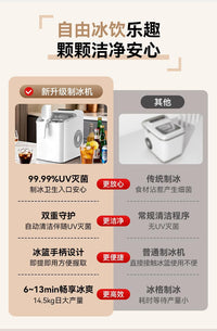 跨境新款制冰机小型家用宿舍户外学生迷你全自动制冰器