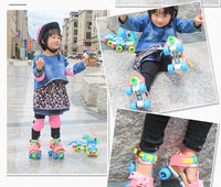 厂家批发四轮溜冰鞋旱冰鞋儿童小孩子滑冰鞋双排轮滑鞋初学暴走鞋