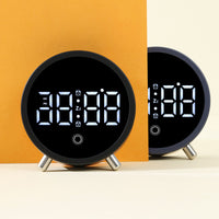 Ultra-Thin LED Digital Desktop Clock with Alarm, Plug-in, Metal Case
