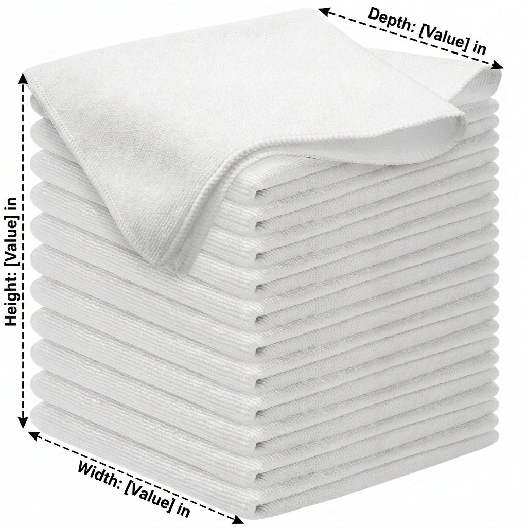 Soft Microfibre Cloth and Microfiber Towel, Low Lint Car Cleaning Cloths for Detailing, 25cm X 50cm Car Drying Towel with Whip-Stitched Edges