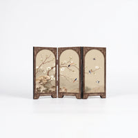Chinese-Style Screen Decoration Retro Three-Panel Divider Hinged for Study
