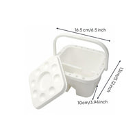 3-Section Brush Washer Slanted Grooves Portable Watercolor Container for Artists