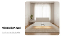 Floating Bed Frame Minimalist Design Bedroom Furniture Very Thin Headboard for Minimalists, Apartment Dwellers, Guest Room