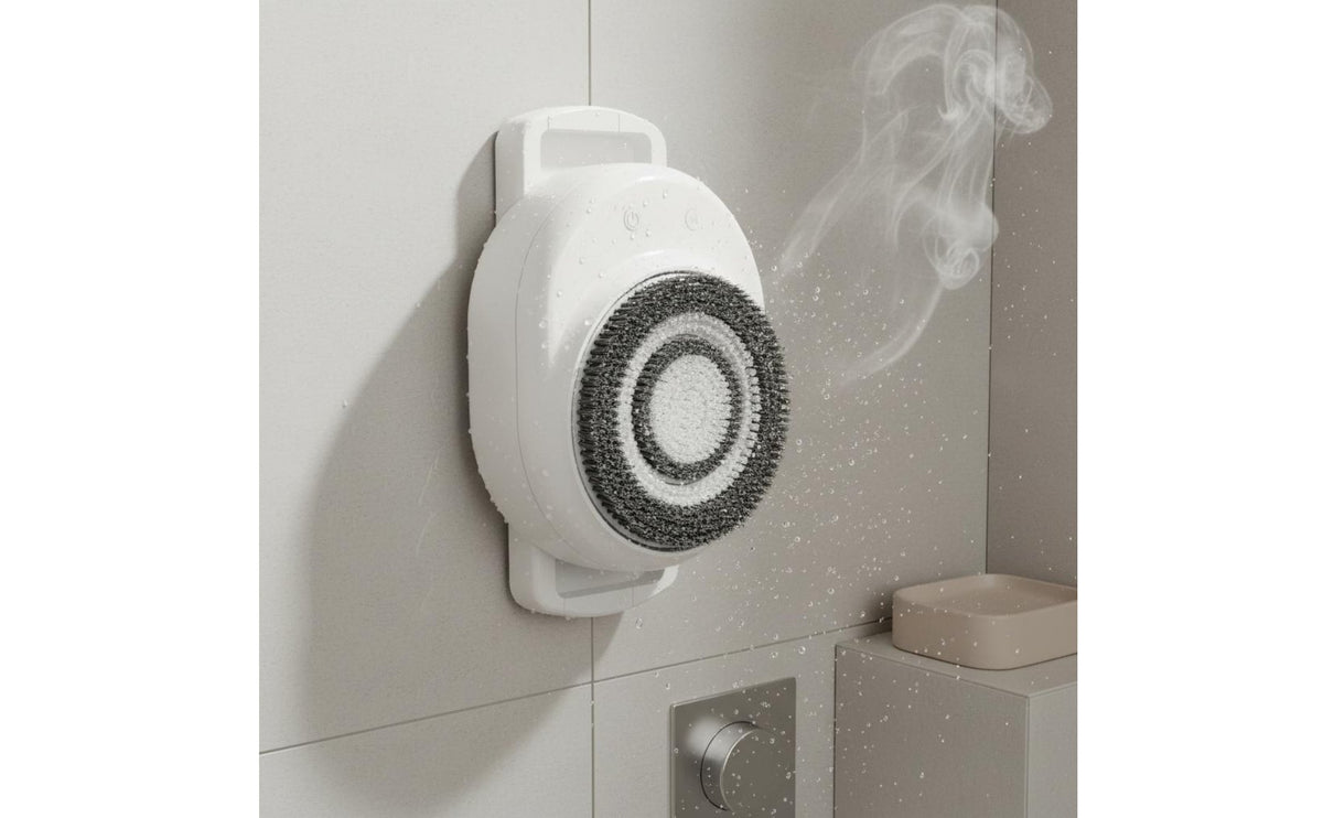 Electric Bath Scrubbing Brush Cordless Wall Mounted Shower Brush Exfoliating Scrubber for Washroom