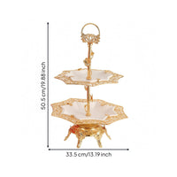 Glass Fruit Tray Stand Openwork Double-Tier Tray Stand Decorative Tableware