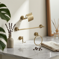 4 Pieces Lavatory Hardware Set Antique Bronze Towel Bar Set with Toilet Paper Holder Toilet Paper Holder for Homeowners