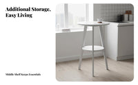 3 Pieces Counter Height Table and Stool Set Sturdy Construction for Small Spaces