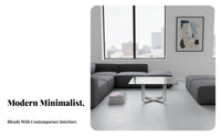 Modernist Design Low Table Rust-Resistant Glass Surface Table Stable Base Cross-Base for Reception Area