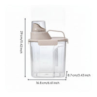 Pet Food Container with Measuring Cup Transparent Cereal Dispenser with Handle