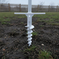 Plastic Spiral Auger Stake Portable Tent Peg with T-Handle Long Screw-in Ground Anchors Heavy-Duty for Camping