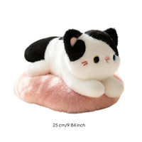 Cat Stuffed Pillow Lying-down Stuffed Toy with Cushion Cat Plushie Soft Stuffed for Children, Bedroom, Desk