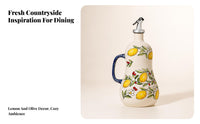Automatic Pour Spout Bottle Glossy Finish Botanical Tableware