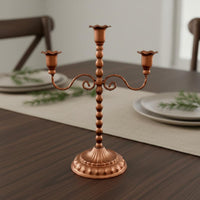 Vintage Metal Candelabra Ornamental Centerpiece Antique Bronze Candle Holder