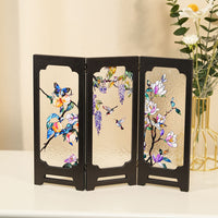 Decorative Tabletop Screen with Faux Relief Glass