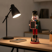 Nutcracker with Message Board Decorative Nutcracker with Blackboard Collectible Holiday Decoration for Mantel, Entryway