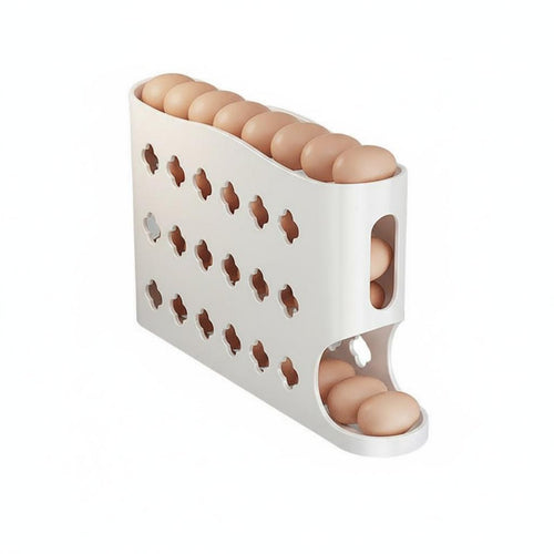 Weighted Feed Egg Holder Space Saving Rolling Egg Dispenser Keeps Eggs Crisp