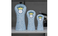 3 Pieces Golf Headcover With | Leopard-Print, Golf Club Headcover with luxurious faux-hair, Embroidered