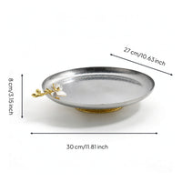 Fruit Tray with Base Silver and Gold Serving Platter Polished for Hosts