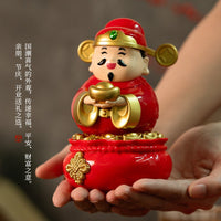 2026 Solar-Powered Swinging God of Wealth Desk Ornament