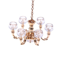 Dollhouse Miniature Alloy Chandelier for Living Room Decor