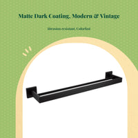 Matte black rustproof towel bar