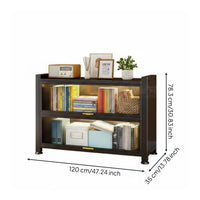 Steel TV Cabinet with Fluted Glass Doors Sturdy Construction Fluted TV Stand High Load Capacity Floor Standing Storage Cabinet for Bedroom