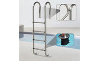 Stainless Steel Split Pool Ladder Polished Pool Ladder with Handrails Long-Lasting Sturdy for in-Ground Pools