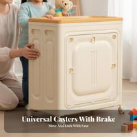 Wheeled Toy Chest Large Capacity Playroom Organizer Easy to Clean for Toddlers