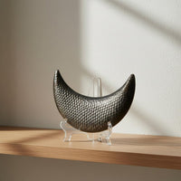 Crescent Moon Decor Metal Finish Textured Crescent Wall Decor