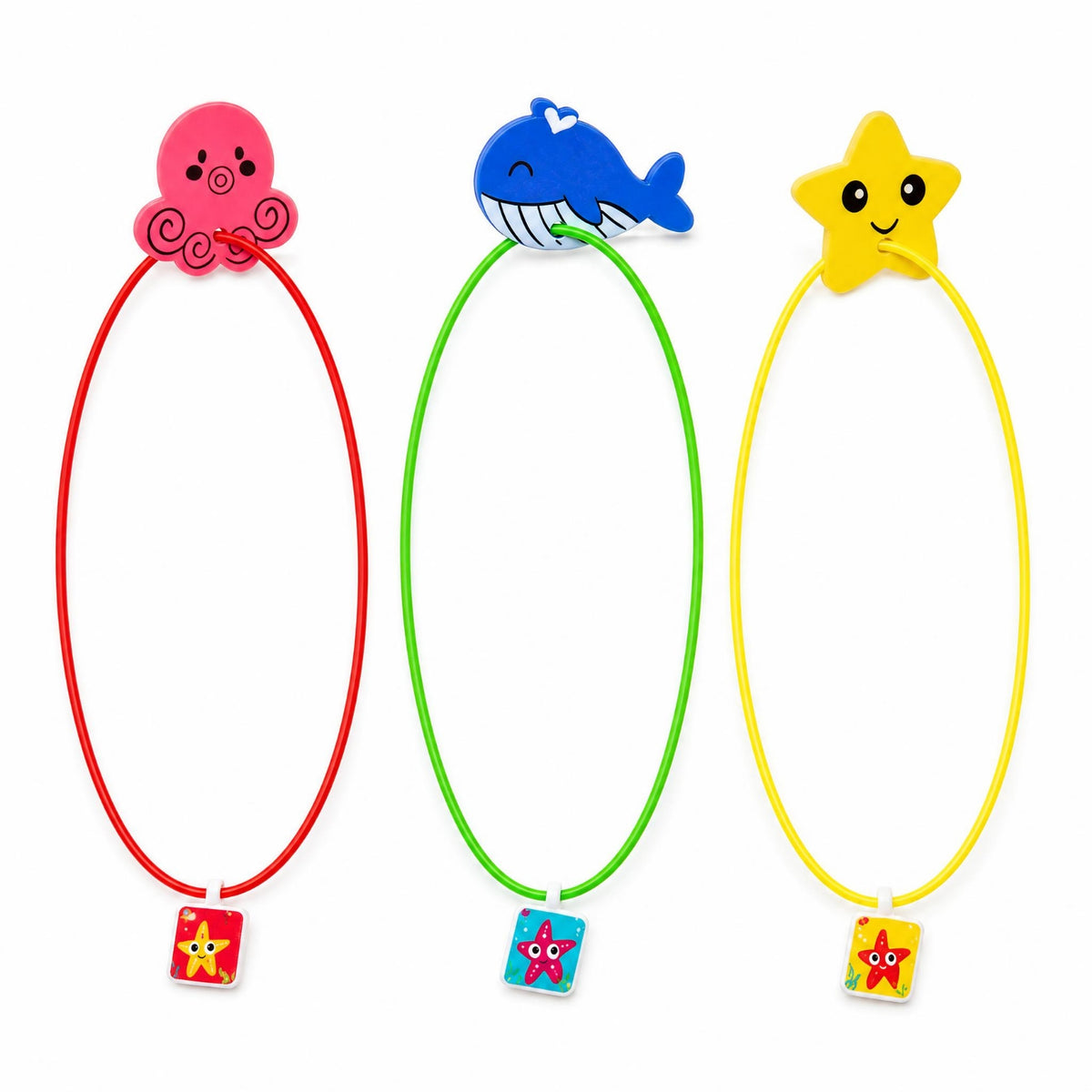 3 Pieces Pool Diving Hoop Reusable Seasonal Fun Item Upright Standing Weighted Diving Hoop