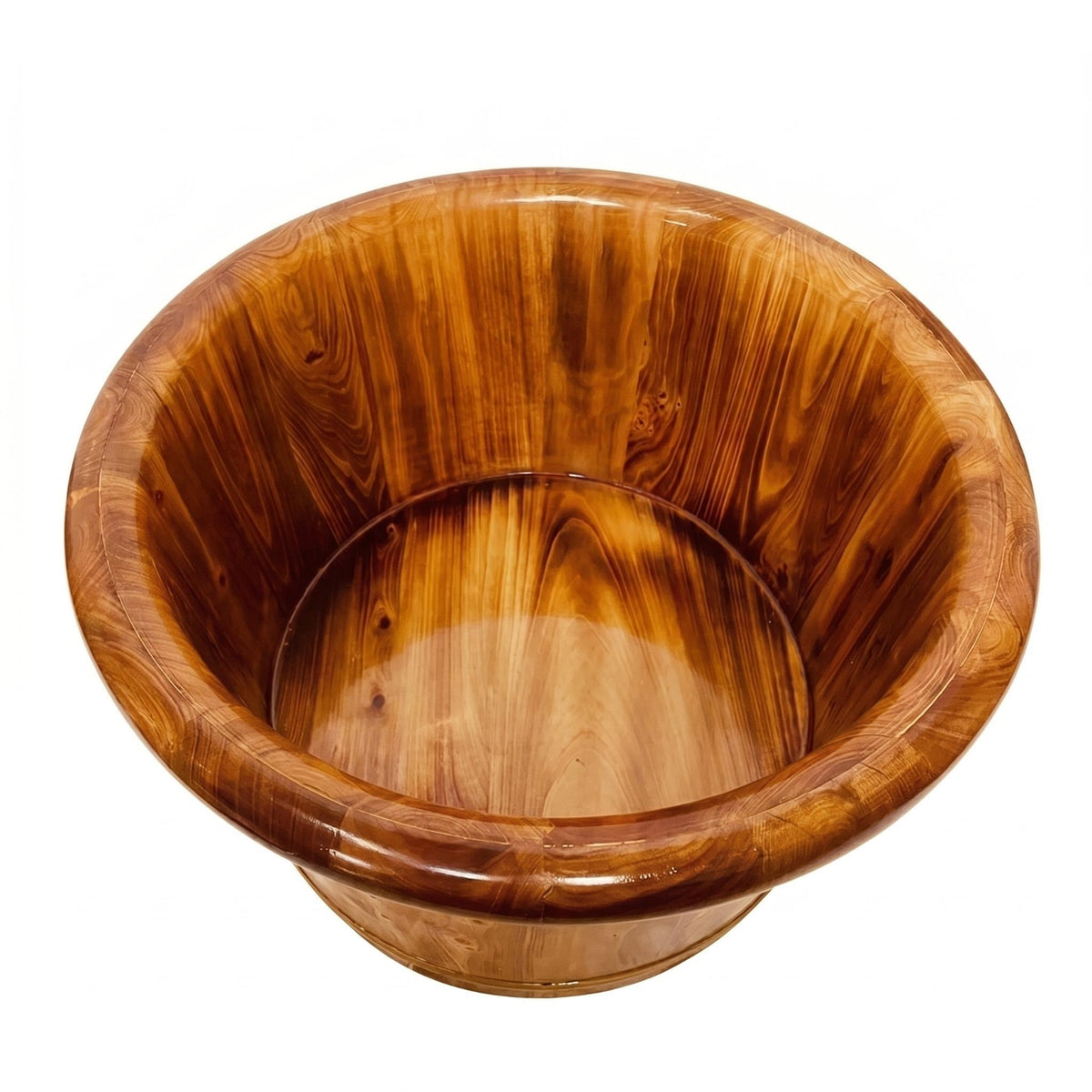 Wood Foot Bath Bucket Traditional Craft Wooden Foot Bath No Assembly Pedicure Soaking Bucket for Washroom