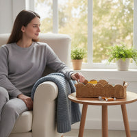 Woven Storage Basket with Handles Portable for Desktop, Bathroom Shelf