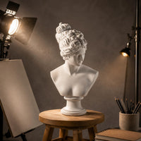 Resin Bust Figurine Handcrafted Look Deity Bust Minimalist Art Display Sculpture for Art Classroom