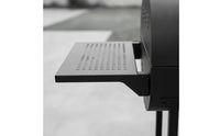 Briquette Grill with Side Tables Outdoor Wheeled Briquette Barbecue High-Temperature Resistant Grill with Two Side Tables for Campers, Backyard