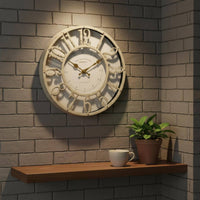 Vintage Round Wall Timepiece European Design Battery Operated Wall Timepiece