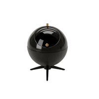 Spherical Trash Bin Ribbed Wastebasket with Lid Round for Living Room, Bedroom