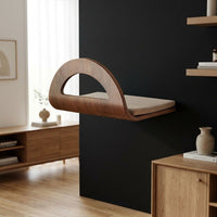 Cat Bed Enclosed Tunnel Climbing Shelf, Solid Wood Wall-Mounted Climbing Shelves for Indoor Cats, Space-Saving Furniture for Living Room
