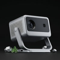 Projection Device with Gimbal Stand Smart Projection Device with Stand Automatic Small for Movie Lovers, Home Theater, Bedroom