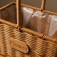 Hand-Woven Flower Basket Portable Rattan Flower Basket Versatile for Home Stylists, Event Planners, Photography Prop, Living Room, Washroom
