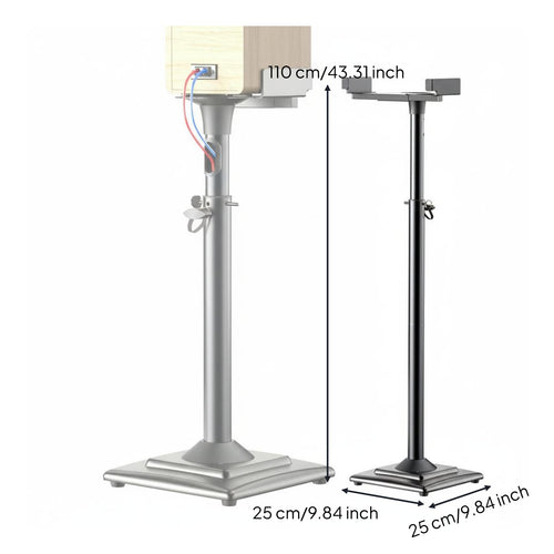 2 Pieces Universal Bookshelf Speaker Stand Floor Stand Surround Sound Speaker Stand Heavy Duty Metal Material Suitable for Home Theater Gaming Setup Residential Room