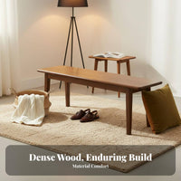 Multi-Purpose Backless Wooden Bench adaptable Wooden Plank Bench Minimalist Design Long Stool minimal design for Families, Homeowners, Interior Decorators, Living Room, Bedroom, Entryway, Hallway