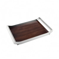 Decorative Tray with Handles Wood and Metal Tray Smooth for Vanity