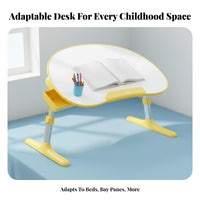 Foldable Design children's Lap Desk eron the movenomic contour Shape Adjustable Folding Lap Table Portable kids' Furniture Rounded Corners for Students, Toddlers, Parents, Bedroom, Homeschooling, Playroom, Classroom