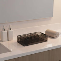 Foldable Handles Drain Basket Rust-Resistant Grid-Style Organizer Basket Versatile Metal Storage Bin