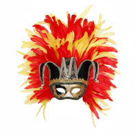 Feathered Feather Masquerade Mask Vintage Venetian Half Mask Retro Design Masquerade Headpiece Dramatic for Carnival, Halloween